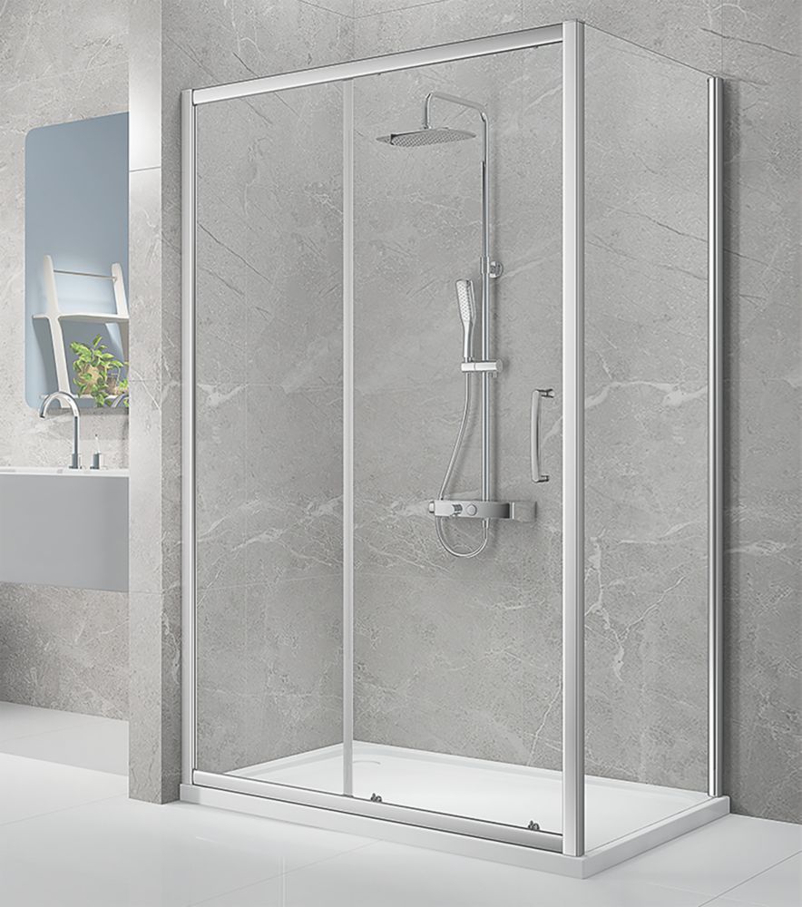 Triton Neo Eight Framed Rectangular Sliding Door  Chrome  1400mm x 760mm x 1900mm