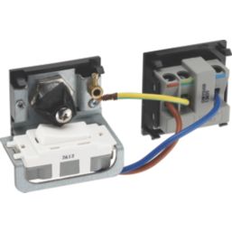 British General  13A Modular Key Switch Switched Socket Black