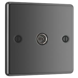 LAP  1-Gang Female Coaxial TV Socket Black Nickel