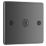 LAP  1-Gang Female Coaxial TV Socket Black Nickel