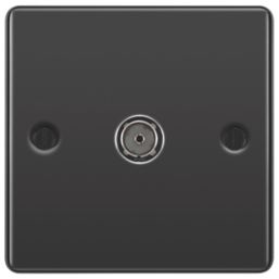 LAP  1-Gang Female Coaxial TV Socket Black Nickel