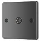 LAP  1-Gang Female Coaxial TV Socket Black Nickel