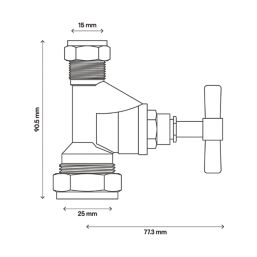 Flomasta Poly Stop Cock 25mm x 15mm