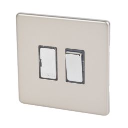 Varilight  13AX Switched Fused Spur  Satin Chrome with Black Inserts