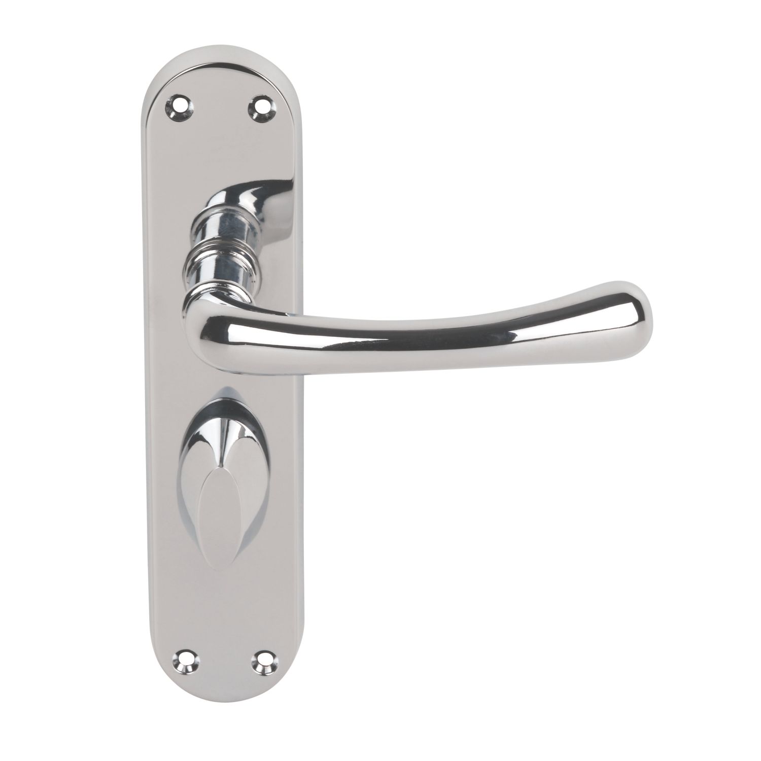 Serozzetta Ibra Lever on Backplate WC Door Handle Pair Polished Chrome (86079)