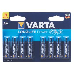 Varta Longlife Power AA Alkaline High Energy Batteries 8 Pack