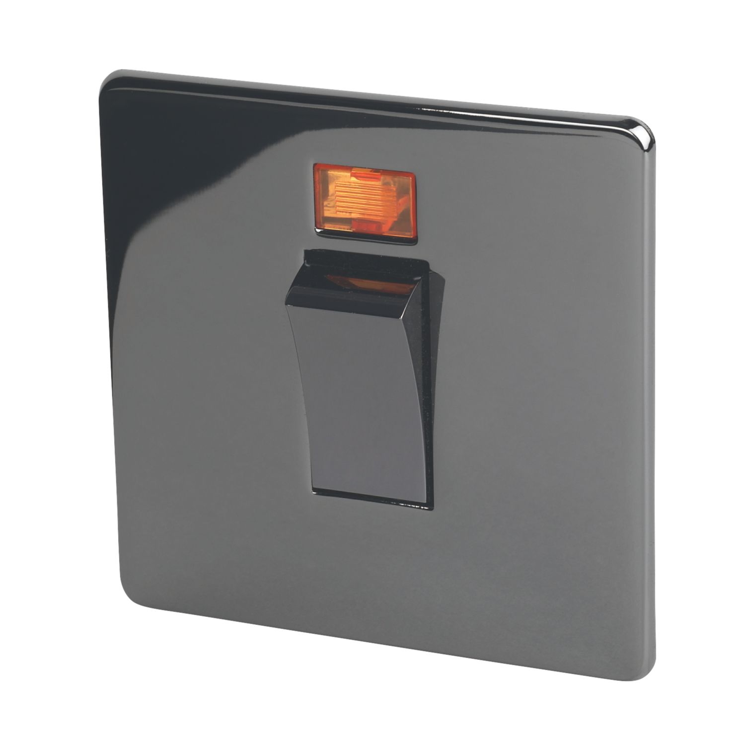 Crabtree Platinum 45A 1-Gang DP Cooker Switch Black Nickel with Neon (8609H)
