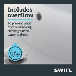 Swirl Enz Wall-Mounted Basin 2 Tap Holes 555mm