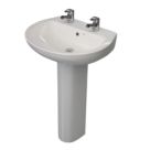 Swirl Enz Wall-Mounted Basin 2 Tap Holes 555mm