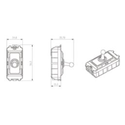 Knightsbridge  20AX Grid SP Control Switch Brushed Brass