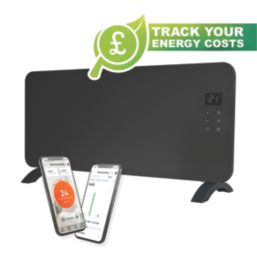 Masterplug Auraline 2000W Electric Glass Panel Heater 430mm x 920mm Anthracite 6824BTU