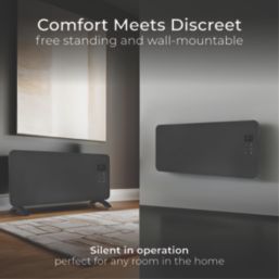 Masterplug Auraline 2000W Electric Glass Panel Heater 430mm x 920mm Anthracite 6824BTU