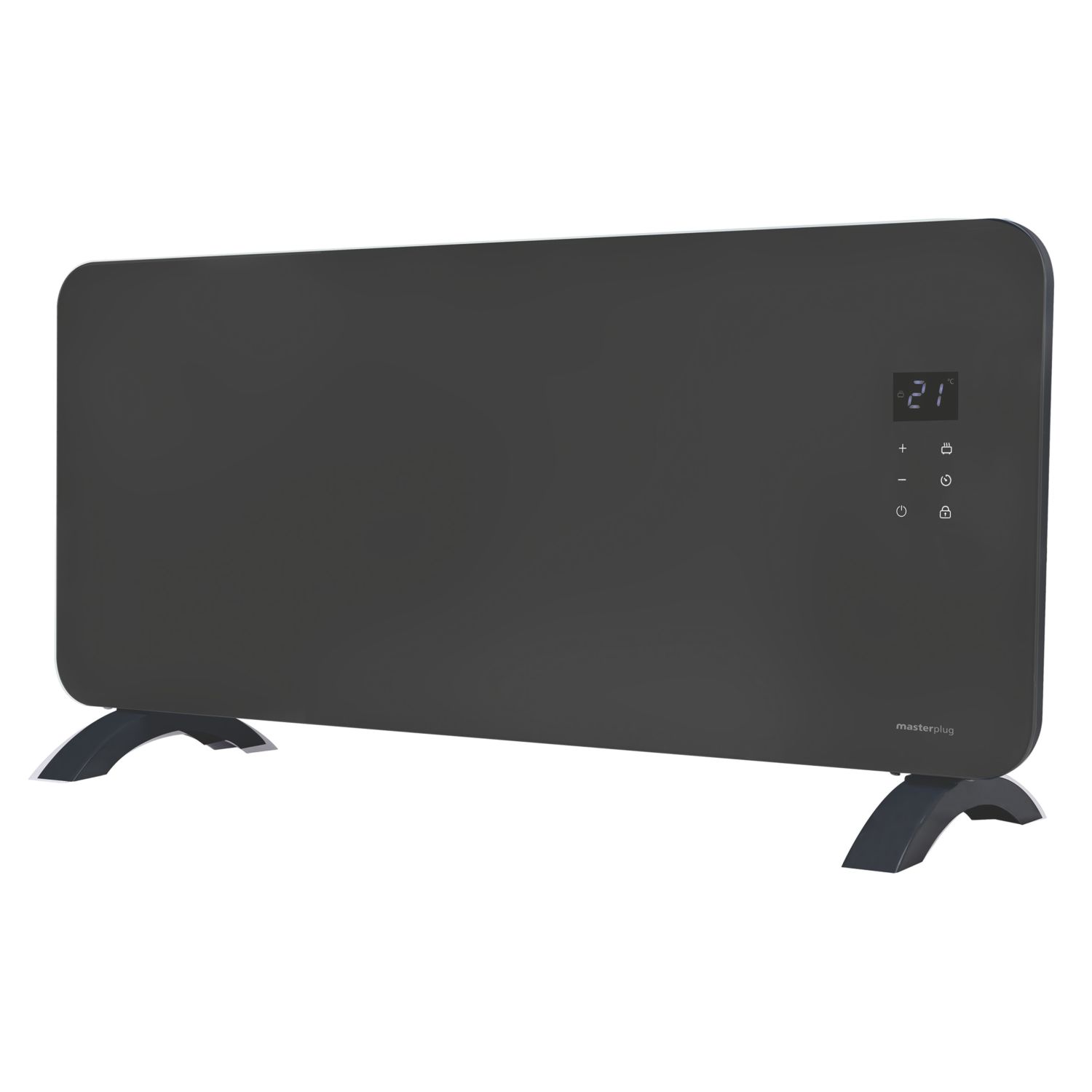 Masterplug Auraline 2000W Electric Glass Panel Heater 430mm x 920mm Anthracite 6824BTU (860EX)