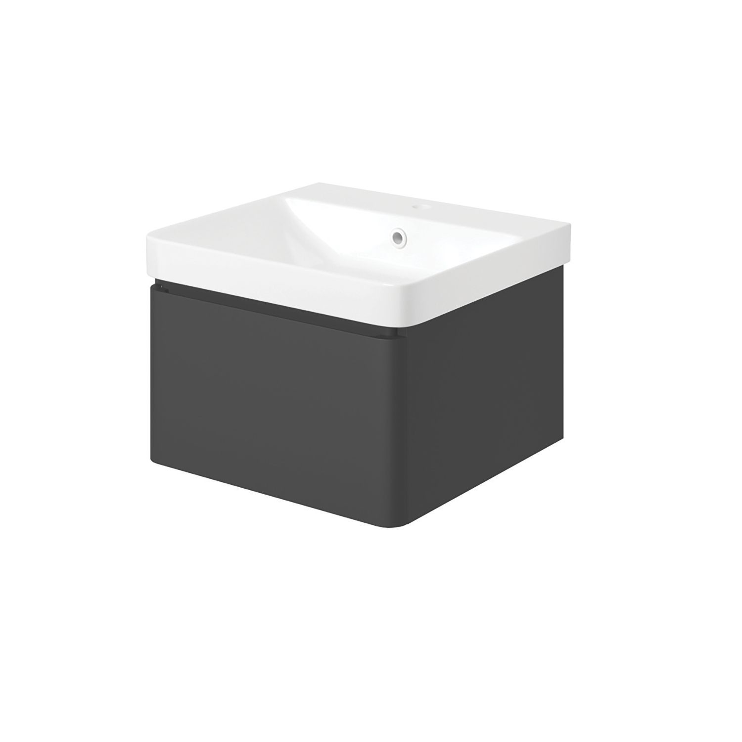 Essentials Genoa Vanity Unit with Basin Matt Black 500mm x 460mm x 360mm (860EY)