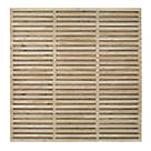 Forest VENHHM6PK4HD Double-Slatted  Fence Panels Natural Timber 6' x 6' Pack of 4