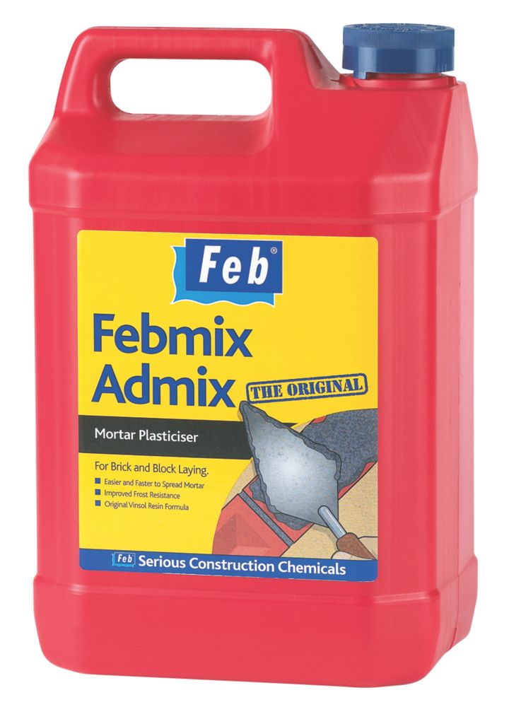 Everbuild Febmix Admix Mortar Plasticiser Dark Brown 5Ltr