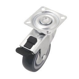 Essentials Heavy Duty TPR Braked Swivel Castor 75mm Grey
