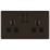 LAP  13A 2-Gang DP Switched Power Socket Black Nickel  with Black Inserts