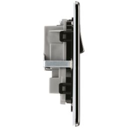 LAP  13A 2-Gang DP Switched Power Socket Black Nickel  with Black Inserts