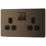 LAP  13A 2-Gang DP Switched Power Socket Black Nickel  with Black Inserts