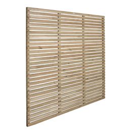 Forest  Single-Slatted  Fence Panels Natural Timber 6' x 6' Pack of 5