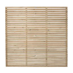 Forest  Single-Slatted  Fence Panels Natural Timber 6' x 6' Pack of 5