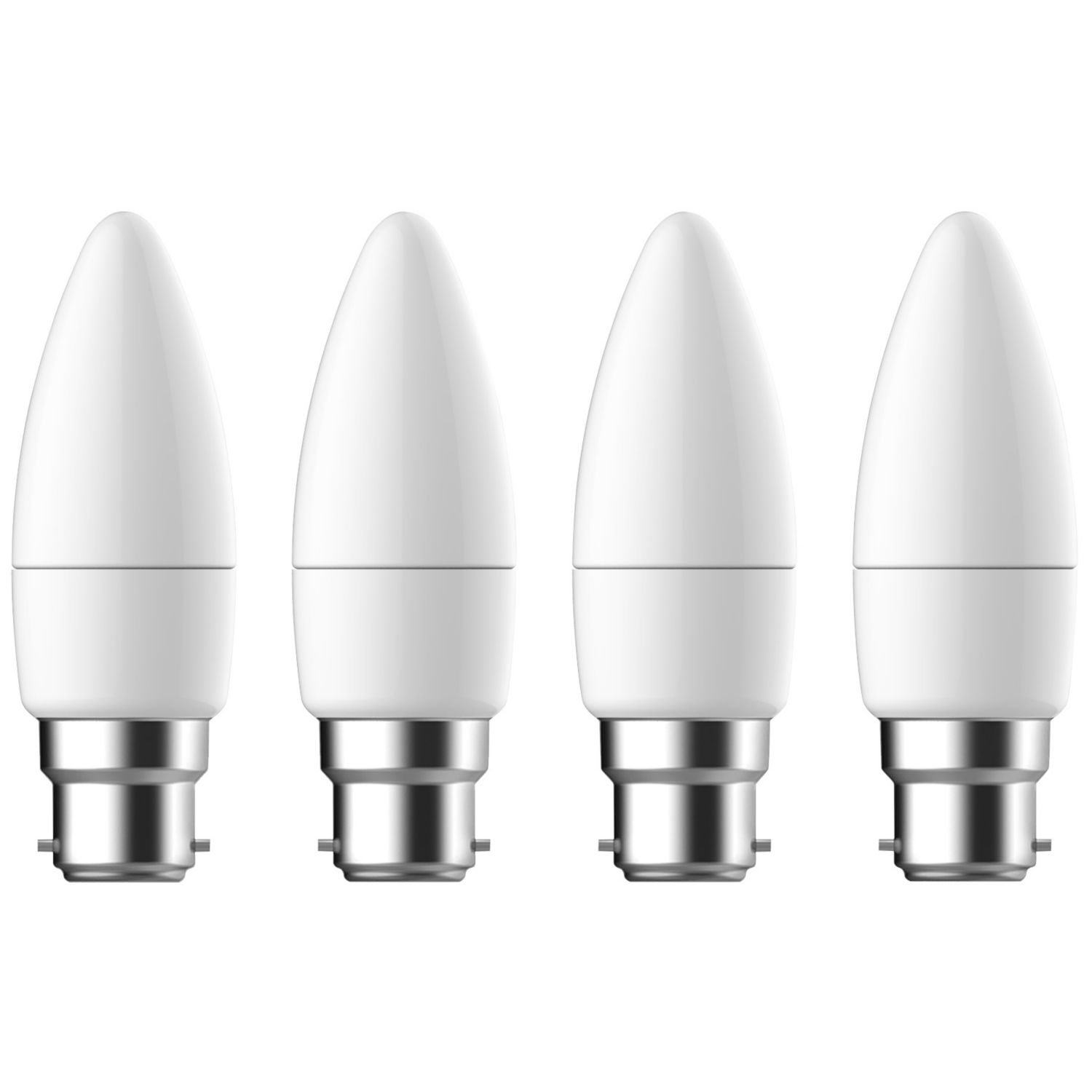 LAP B22 Candle LED Light Bulb 470lm 4.2W 4 Pack (860PP)