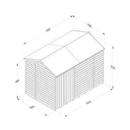 Forest Beckwood 9' 6" x 6' (Nominal) Reverse Apex Shiplap Timber Shed with Base