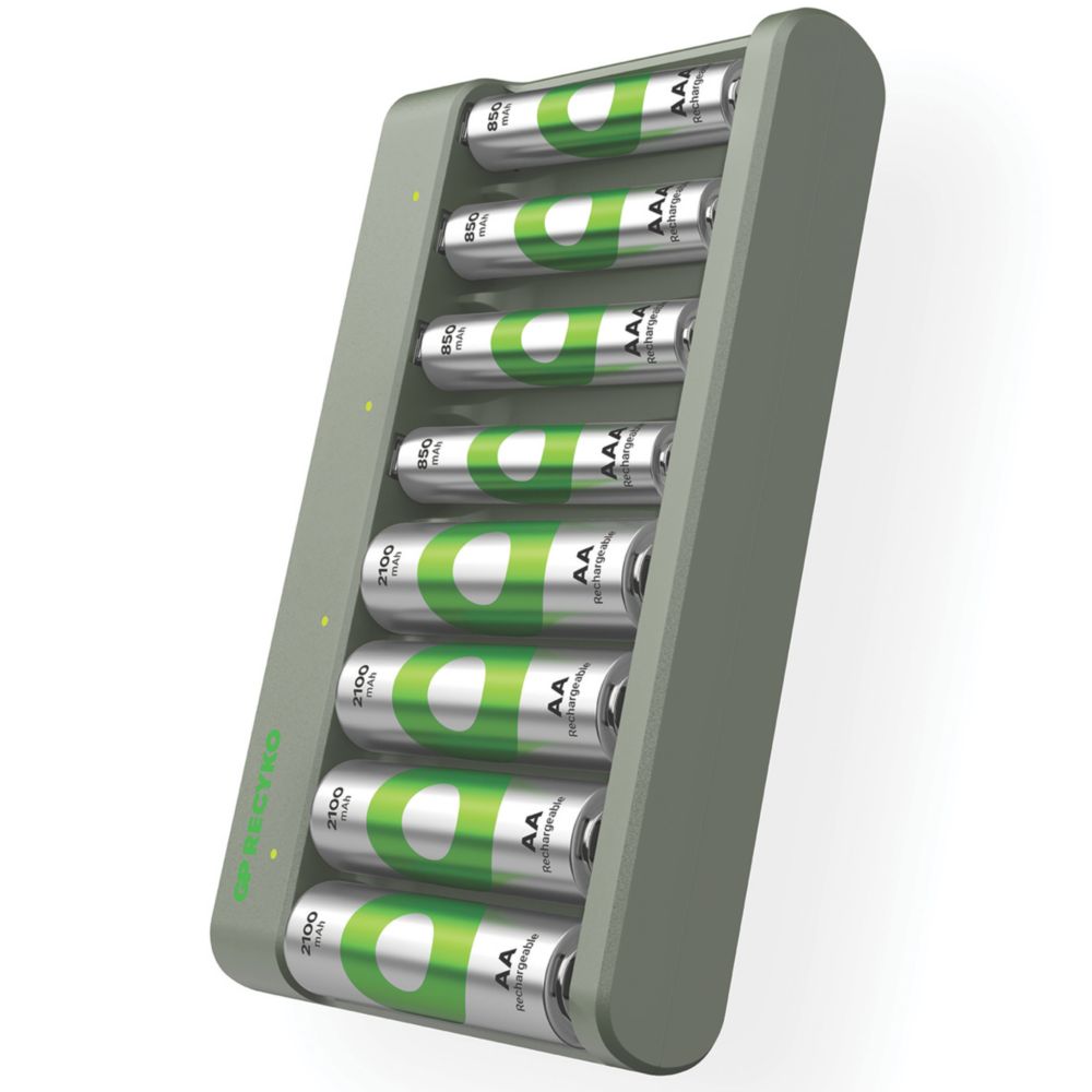 GP Batteries Recyko NiMH USB Battery Charger with 8 x NiMH Batteries