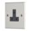 Contactum iConic 5A 1-Gang Unswitched Round Pin Socket Brushed Steel with Black Inserts