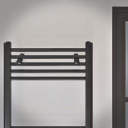 Flomasta 1800mm x 500mm 2498BTU Black Flat  Towel Radiator