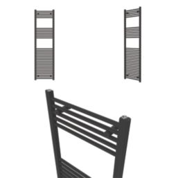 Flomasta 1800mm x 500mm 2498BTU Black Flat  Towel Radiator