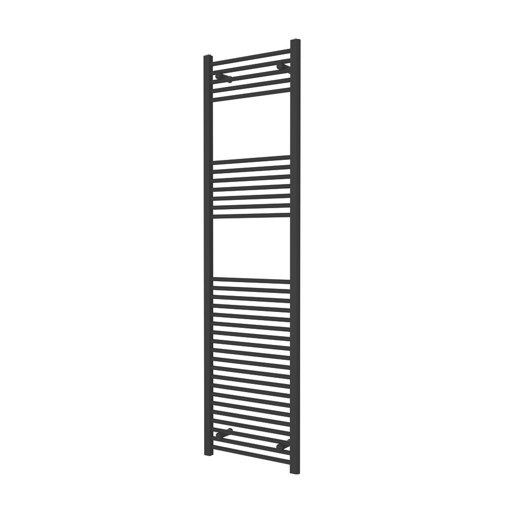 Flomasta 1800mm x 500mm 2498BTU Black Flat  Towel Radiator