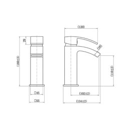 ETAL Kinlin Chrome 180mm Standard Lever Mono Basin Mixer Tap