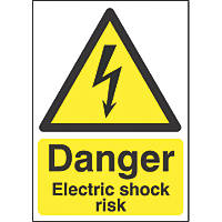 "Danger Electrical Shock Risk" Sign 210 x 148mm