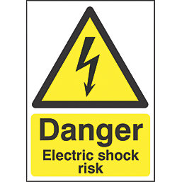 "Danger Electrical Shock Risk" Sign 210mm x 148mm