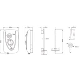 Triton T80 Easi-Fit+ White/Chrome 9.5kW Thermostatic Electric Shower