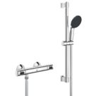 Refurb Grohe Precision Flow Rear-Fed Exposed Chrome Thermostatic Shower Mixer Set