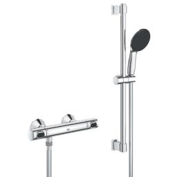 Refurb Grohe Precision Flow Rear-Fed Exposed Chrome Thermostatic Shower Mixer Set