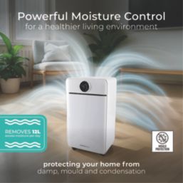 Masterplug Puredry 12Ltr 3-in-1 Dehumidifier, Air Purifier & Ioniser