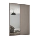 Spacepro Classic 2-Door Sliding Wardrobe Door Kit Stone Grey Frame Stone Grey / Mirror Panel 1185mm x 2260mm