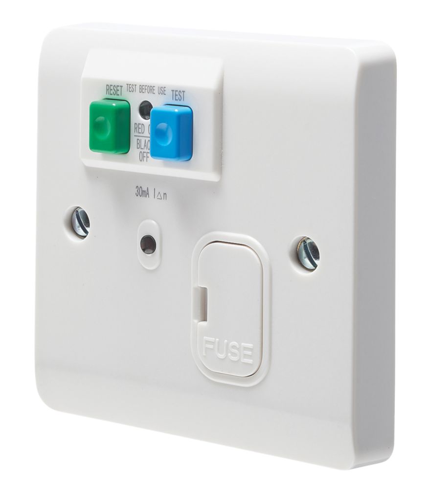 Crabtree Instinct 13A Unswitched Passive RCD Fused Spur  White