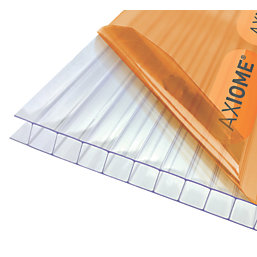 Axiome Twinwall Polycarbonate Roofing Sheet Clear 1050mm x 10mm x 1000mm