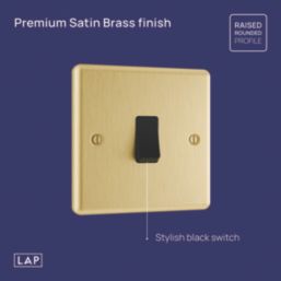 LAP  20A 1-Gang 2-Way Light Switch  Satin Brass with Black Inserts