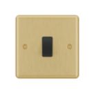LAP  20A 1-Gang 2-Way Light Switch  Satin Brass with Black Inserts