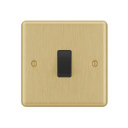 LAP  20A 1-Gang 2-Way Light Switch  Satin Brass with Black Inserts