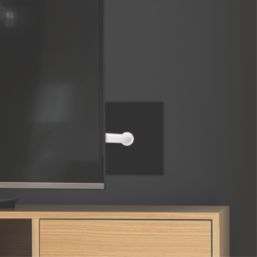LAP  1-Gang F-Type Coaxial TV / FM Socket Matt Black