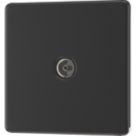 LAP  1-Gang F-Type Coaxial TV / FM Socket Matt Black