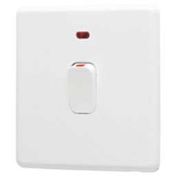 Arlec  20A 1-Gang DP Control Switch White with Neon with Colour-Matched Inserts