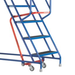 TB Davies Steel 1.5m Blue 6 Step Podium Steps